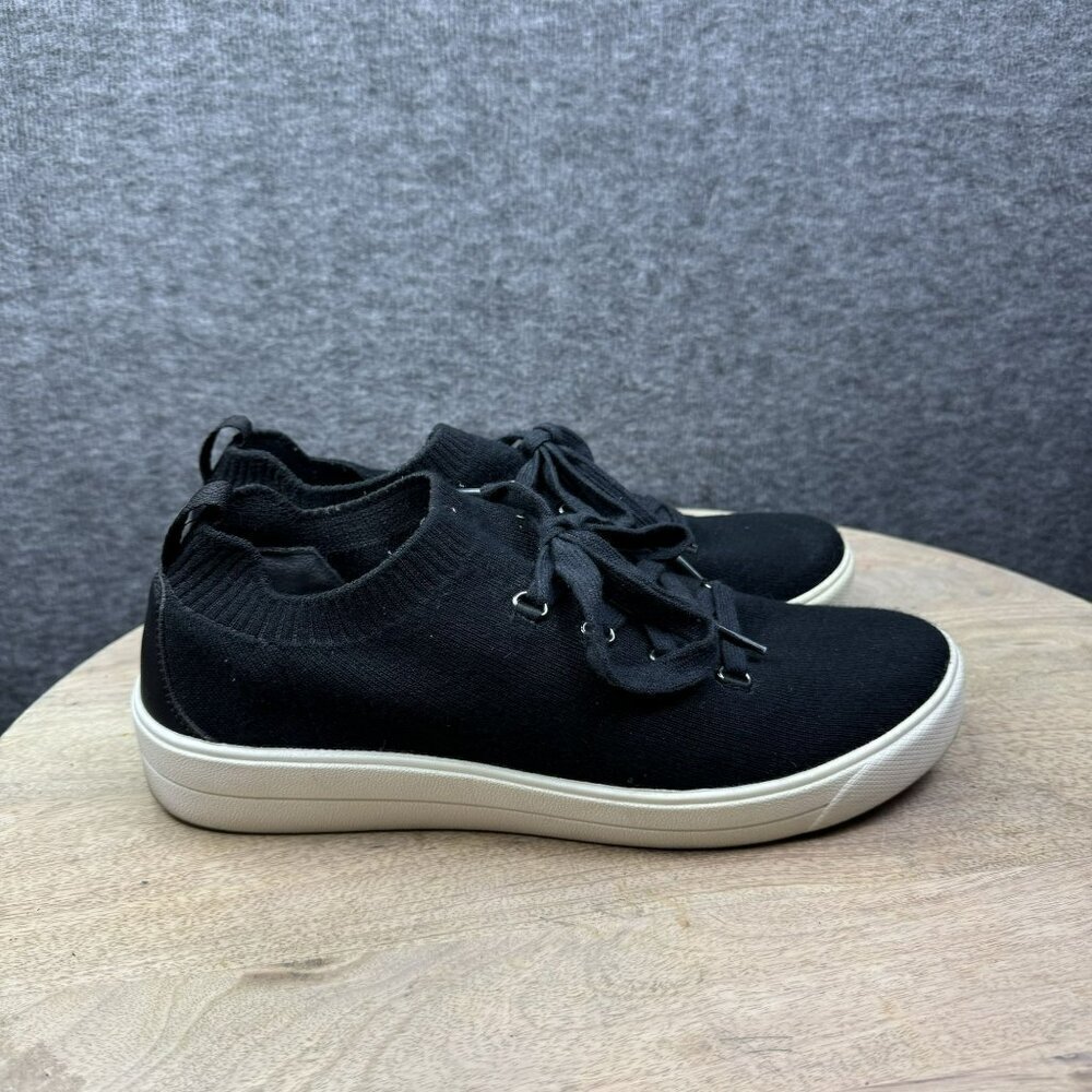 Ryka Viona Womens Black Knit Sneakers White Soles Comfort Lace‎ up Size 9 Casual